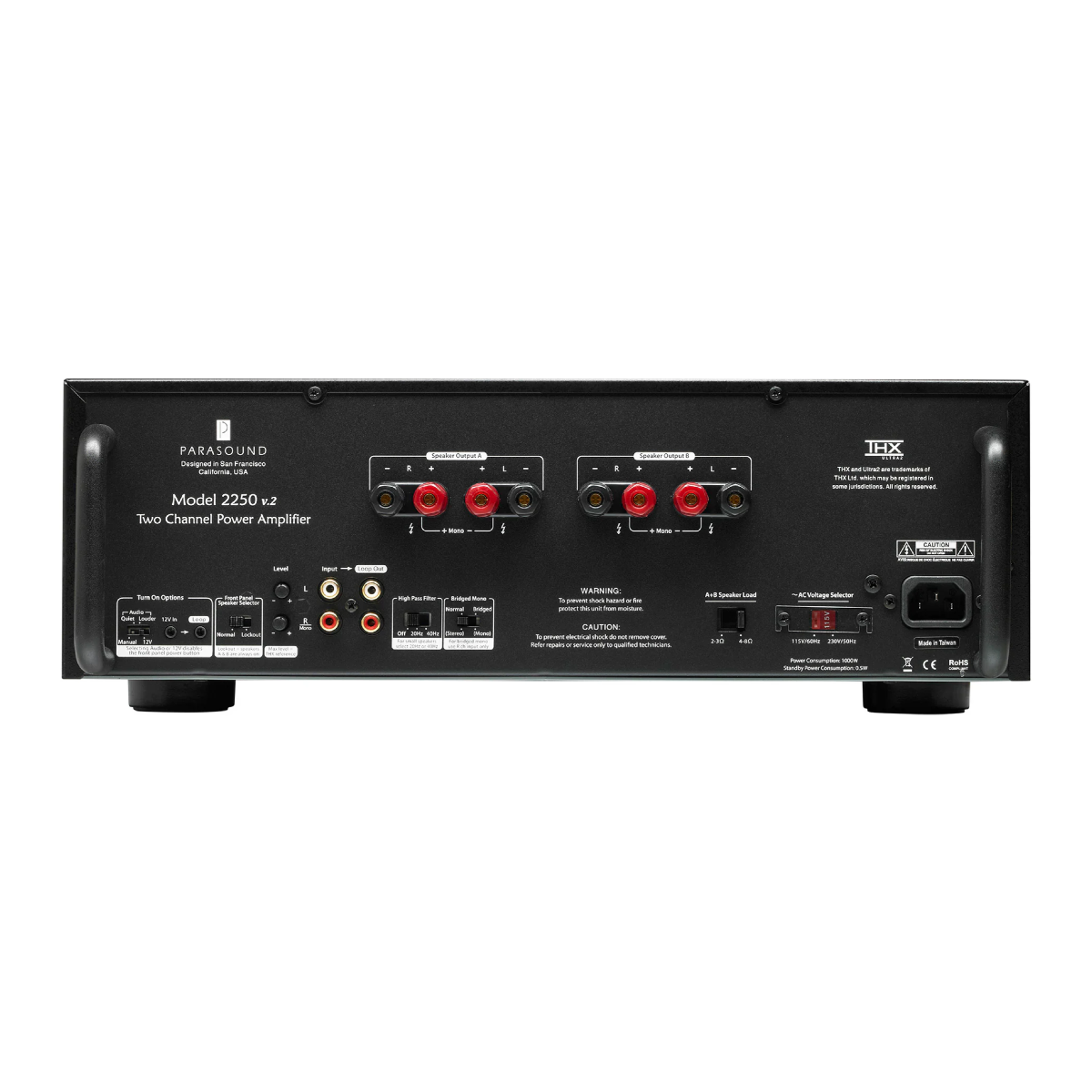 Parasound NewClassic 2250 V2 Two-Channel Power Amplifier