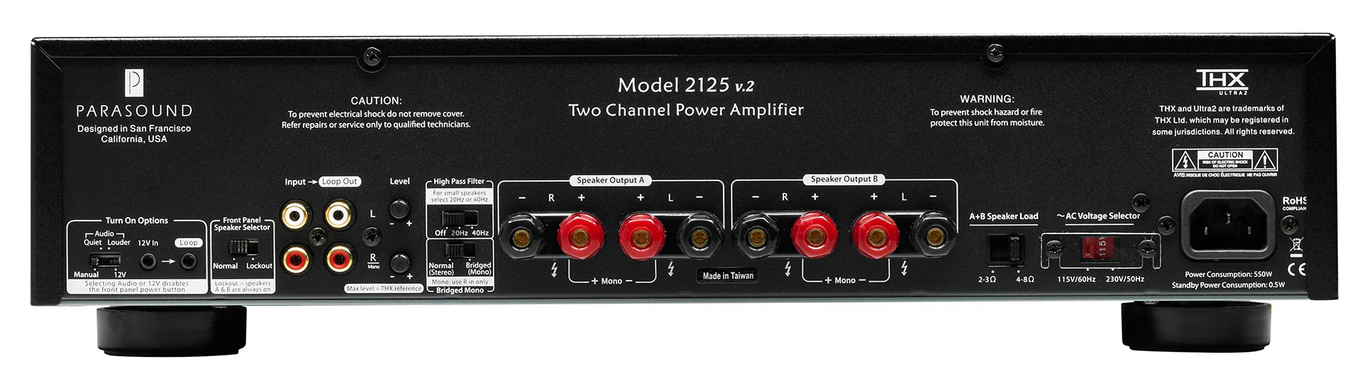 Parasound NewClassic 2125 V2 Two-Channel Power Amplifier - RockOnAV