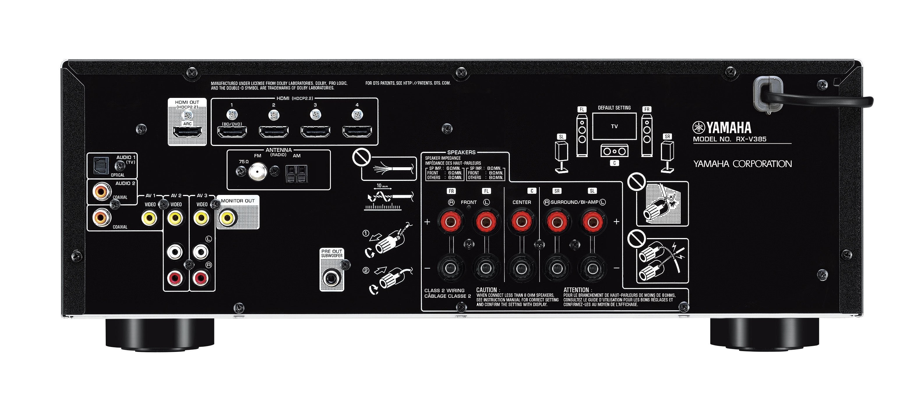 Yamaha RX-V385 5.1-Channel Home Theater Receiver with Bluetooth