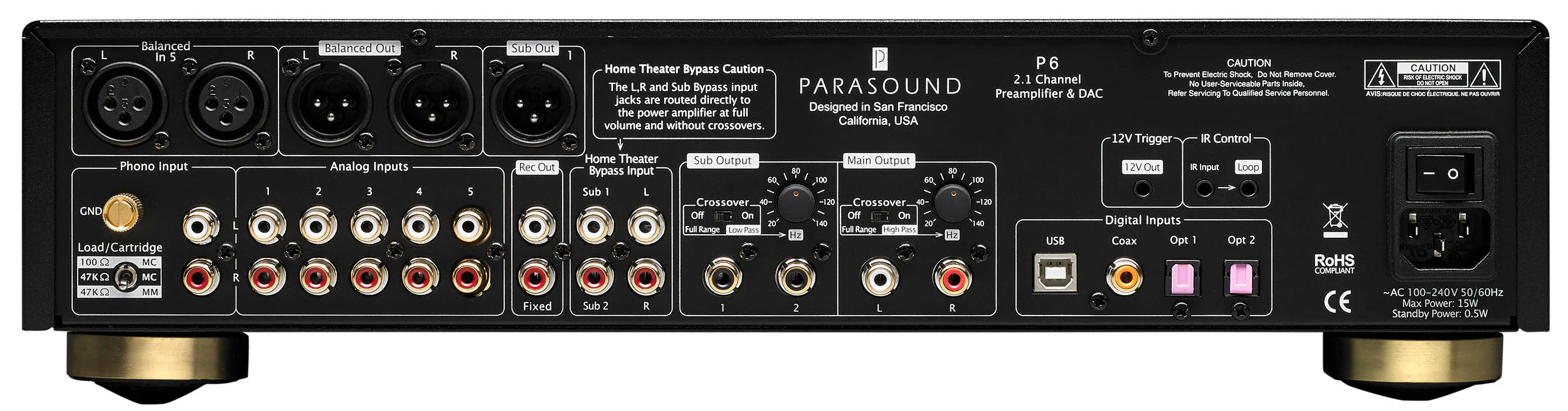 Parasound Halo P6  2.1-Channel Preamplifier & DAC - RockOnAV