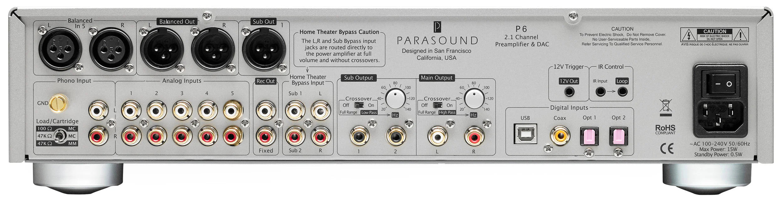 Parasound Halo P6  2.1-Channel Preamplifier & DAC - RockOnAV